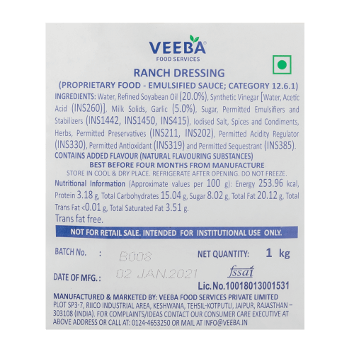 Veeba - Ranch Dressing, 1 Kg