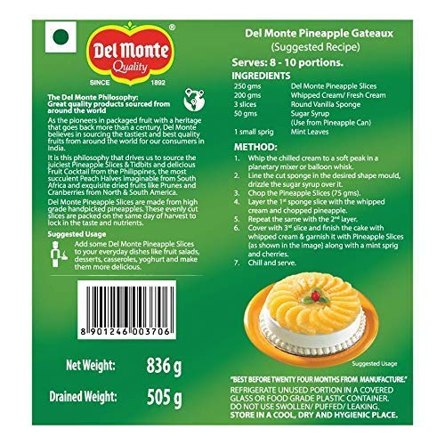 Del Monte - Pineapple, Sliced (Imported), 836 - 840 gm