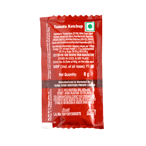 Veeba - Tomato Ketchup Sachets, 8 Gm x 100
