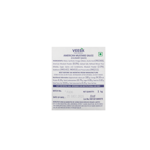 Veeba - American Mustard Sauce, 1 Kg