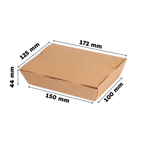 क्राफ्ट बोर्ड - आयताकृती लंच बॉक्स, ७०० मिली (५० चा पॅक)