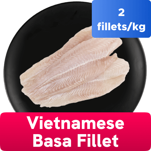 Frozen Basa Vietnamese White 30% Glaze (2 FilletsKg), 1 Kg