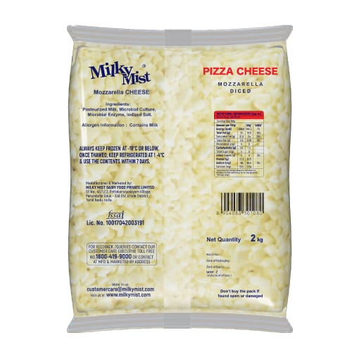 Milky Mist - Cheese, Diced Mozzarella, 2 Kg Pack