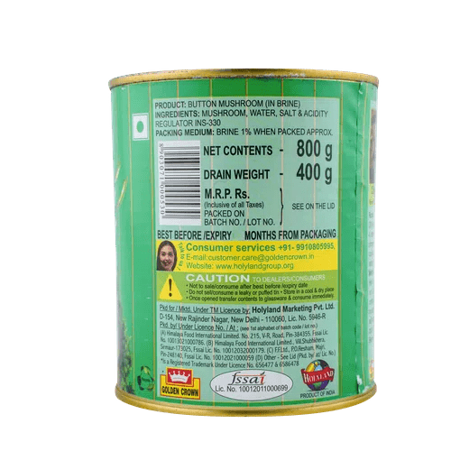 गोल्डन क्राउन - बटण मशरूम, ८०० ग्रॅम 