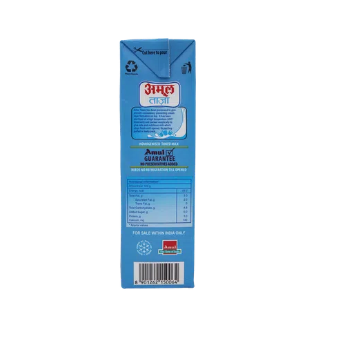Amul - Taaza Milk, 1 L