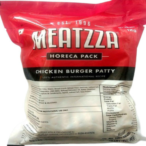 Meatzza - Chicken Burger Patty, 1 Kg (50gpcs)