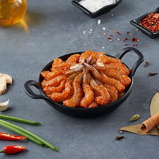 SG - Marinated Peri Peri Prawns, 35 to 40 Pcs, Medium, 1 Kg