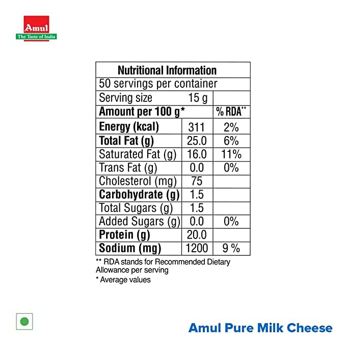 Amul - Cheese Slice, 750 gm