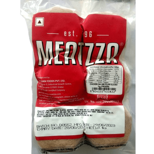 Meatzza - Chicken Plain Salami Slice, 1 Kg