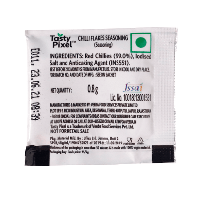 Tasty Pixel - Chilli Flakes Sachets, 8 Gm ( Pack of 250 )