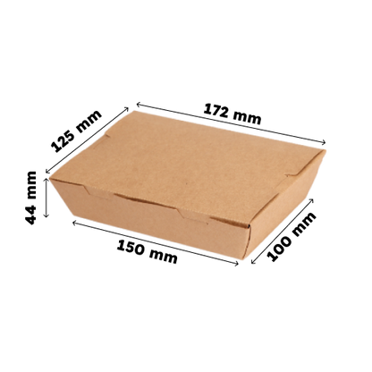 क्राफ्ट बोर्ड - आयताकृती लंच बॉक्स, ७०० मिली (५० चा पॅक)