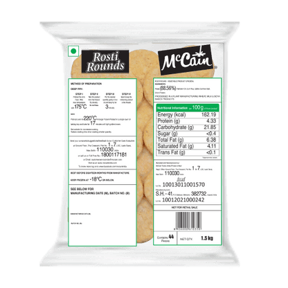 McCain - Rosti Rounds Patties, 1.5 Kg Pack