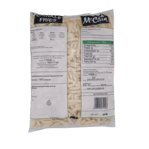 McCain - Crinkle Cut French Fries 11 mm, 2.5 Kg