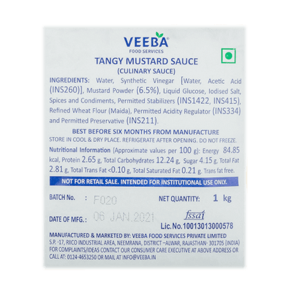वीबा - तिखट मस्टर्ड सॉस, १ किलो
