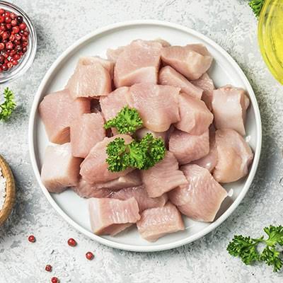 एसजी - फ्रोजन चिकन बोनलेस करी कट, 1 किलो